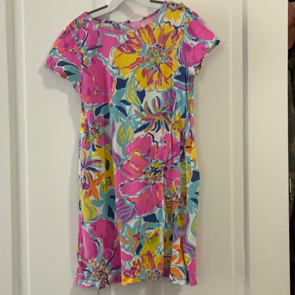 Lilly Pulitzer Floral Kids Dress - Pink and Yellow
